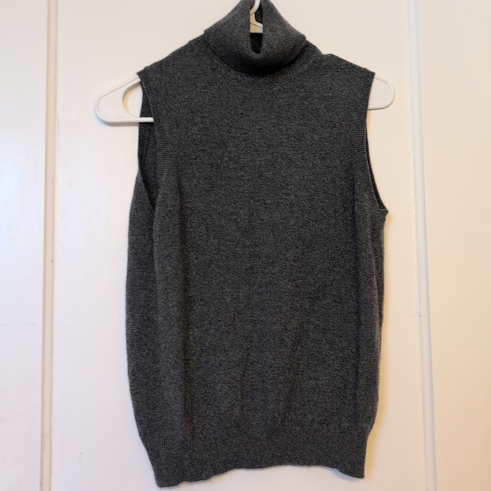 Michael Kors Cashmere Sleeveless Turtleneck A Gray Quiet Luxury Indie Romantic